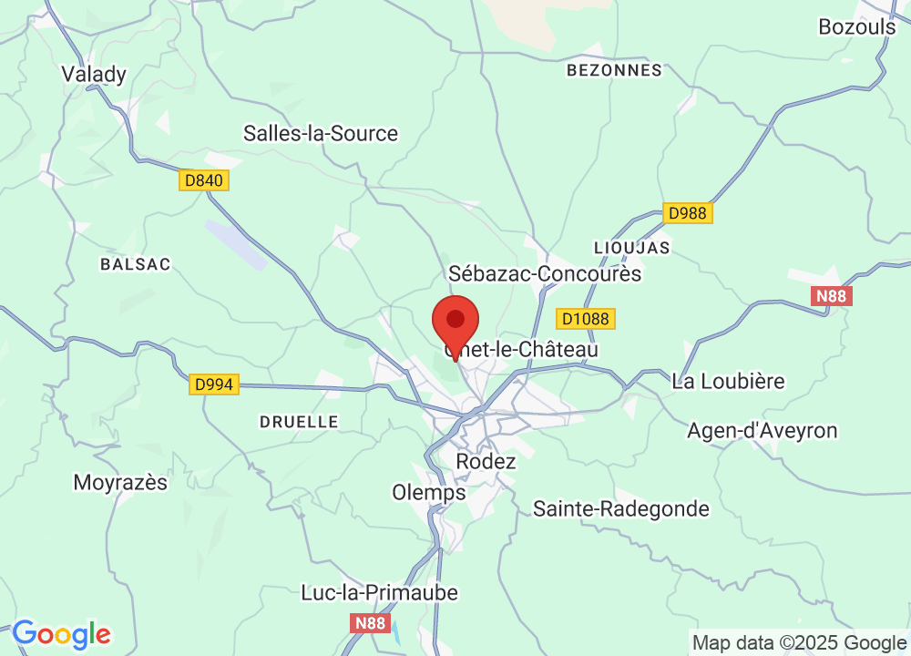 Localisation de Golf Bluegreen Rodez Agglomération sur la carte