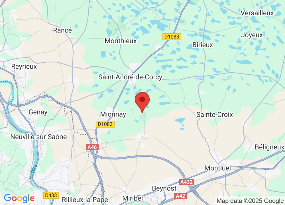 Location of UGOLF Mionnay on map